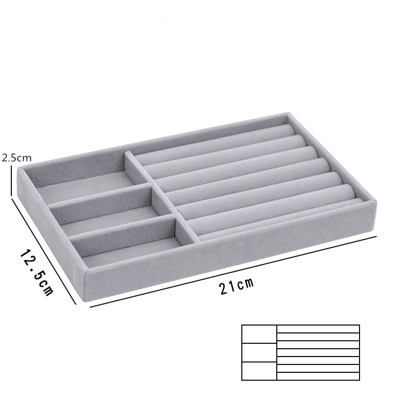 Grau Flanell Schmuck Lagerung Kasten Haushalt Schublade Ohrringe Halskette Ring Tablett Kopf Seil Ohr Clip Anzeige Ablage Kasten Neue