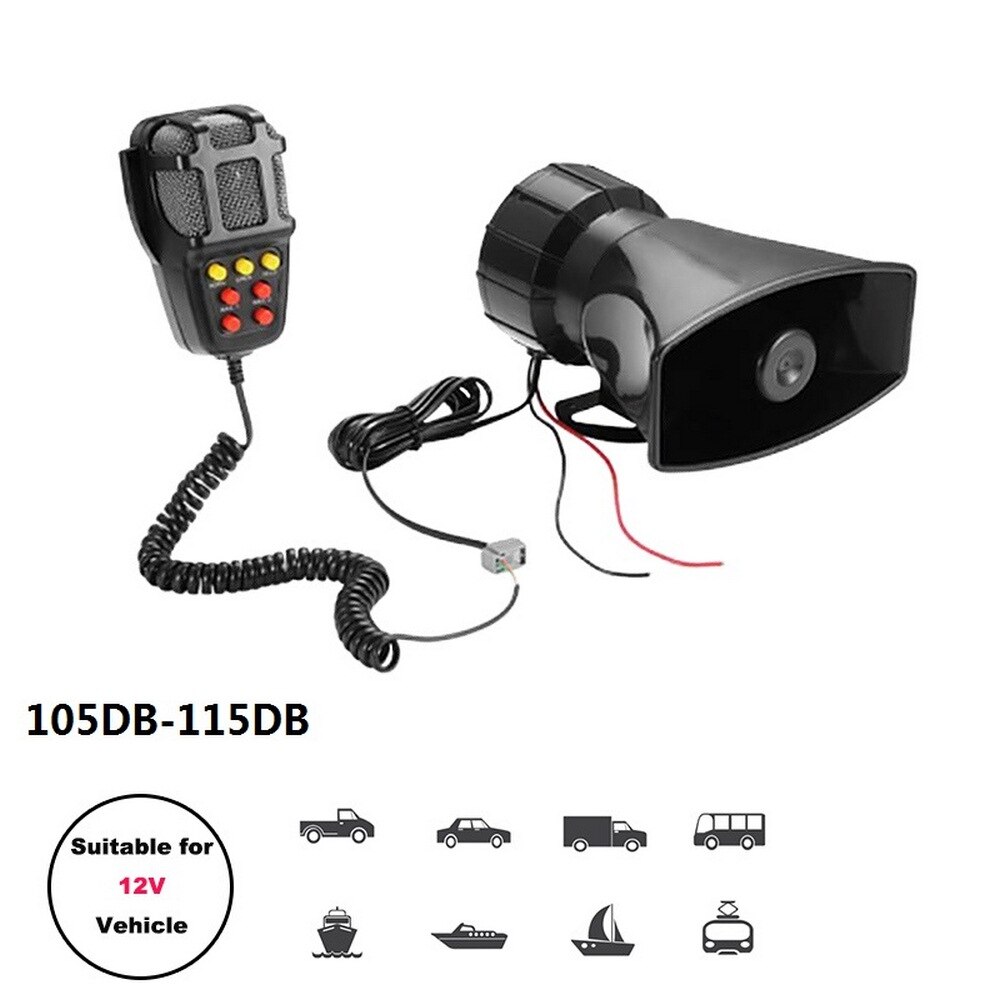 115db 12v auto claxon 7 tonen luide claxon luidspreker motorfiets super luide megafoon