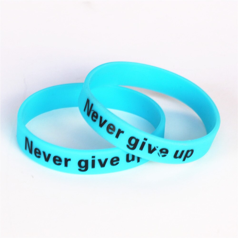 LUKENI, 1 unidad, pulseras de silicona luminosas que nunca se rinden, brazaletes y brazaletes deportivos con holograma azul que brillan en la oscuridad, de gemelos SH095BL