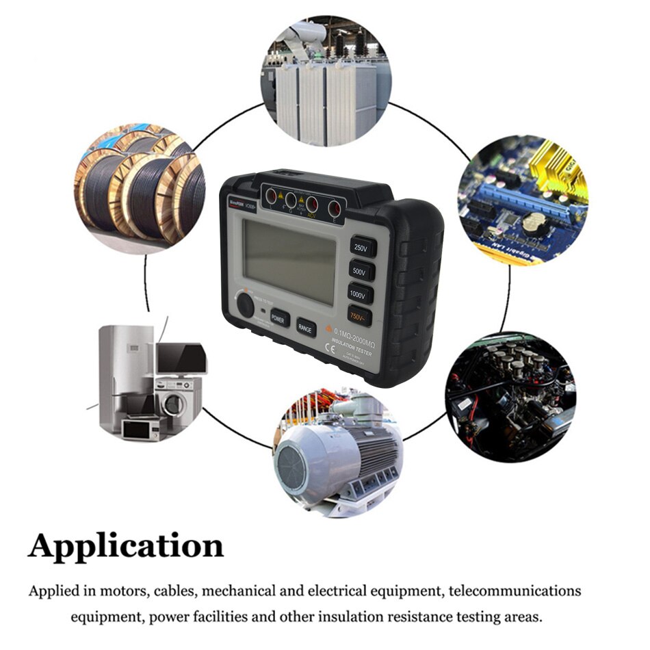 VC60B+ Digital Insulation Resistance Tester 1000V Original Megger MegOhm Meter High Voltage Short Circuit Input Alarm Multimeter