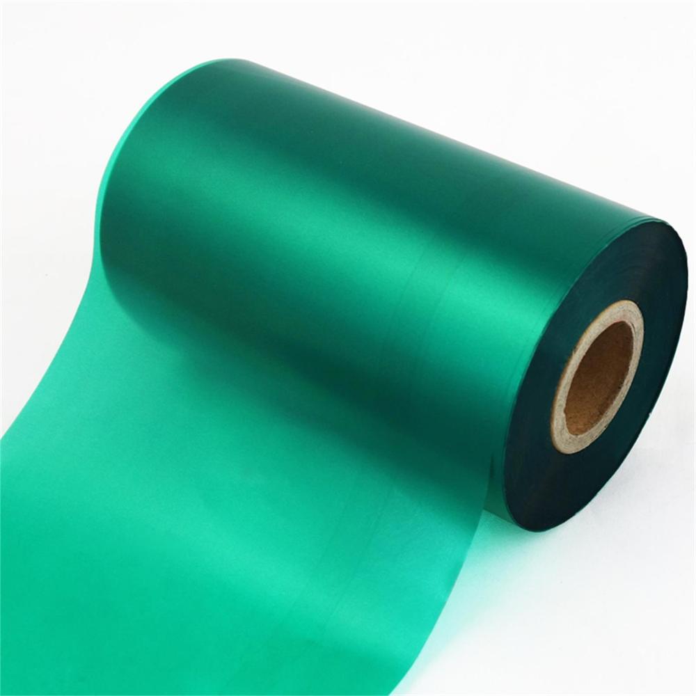 thermal transfer ribbon, Width 50 - 110 mm x 300 m, Premium wax ink film for Barcode label printer, 1 Roll, scratch resistance: 110x300m Green