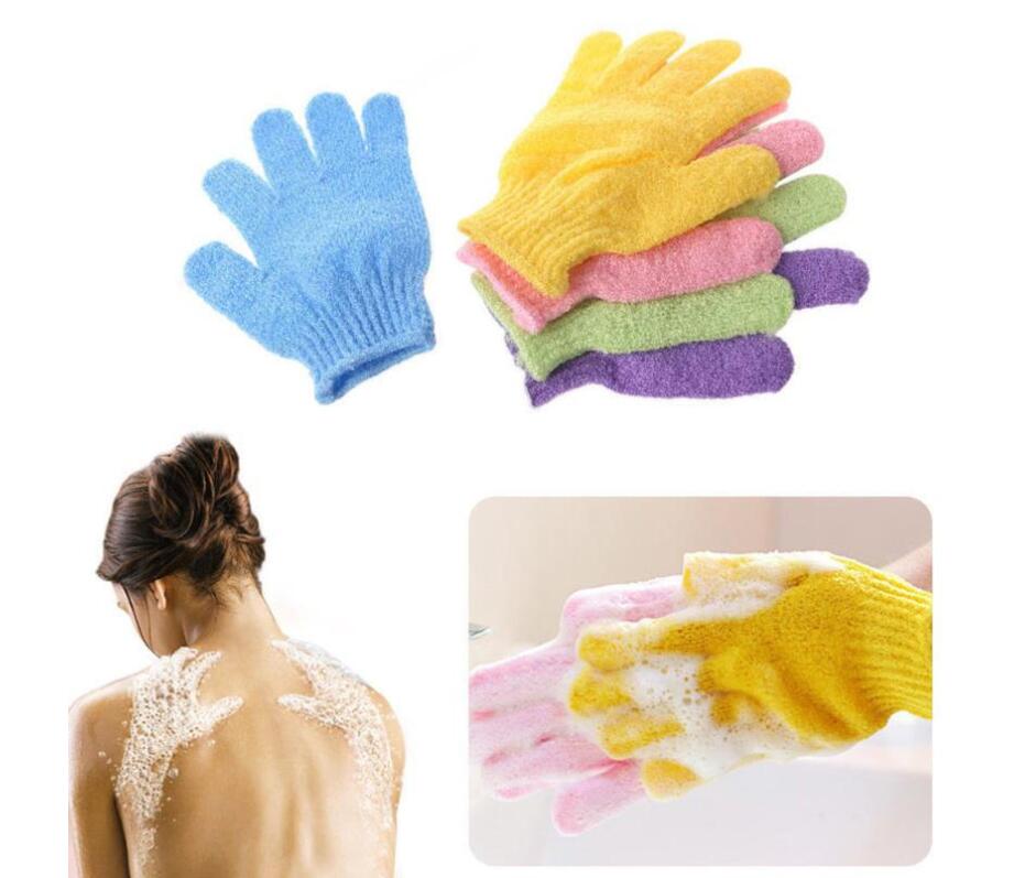 100 sztuk/partia złuszczająca rękawica kąpielowa rękawica peelingująca rękawice nylonowe rękawiczki strąk prysznic ciała spa masaż martwa skóra komórka zmywacz