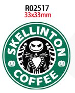 Popular Coffee Brand 30pcs/lot Acrylic Resins Cartoon Pattern Planar Resin Printed for DIY Decoration: R02517