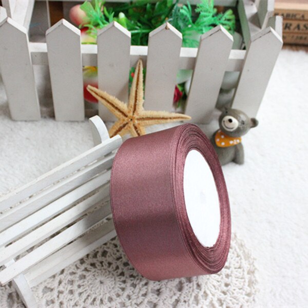 25 Yards Rode Koffie Zijden Satijnen Lint Bruiloft Decoratie Cadeaupapier Kerstmis Nieuwjaar Apparel Naaien Stof Lint: ribbon 40mm