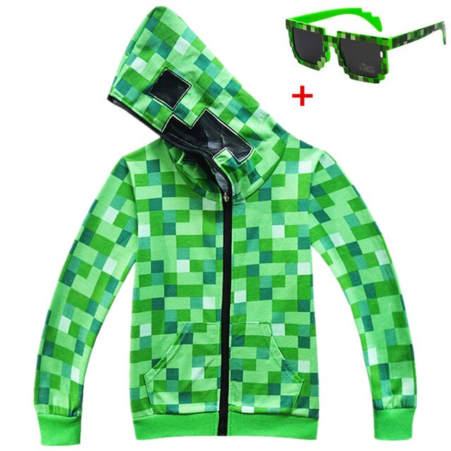 Lange Mouw Minecrafters Kinderen T-shirts Jongens Kids Herfst Kids Meisjes Tops 3-16 Jaar Kinderen Kleding Cartoon Auto Hooded: H1192 / 6