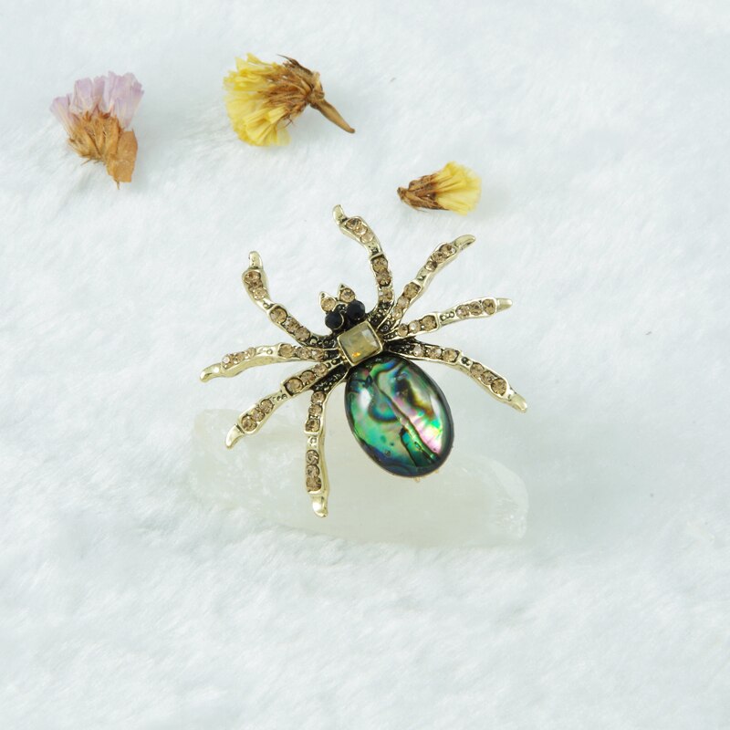 Insekt spinne brosche Schwarz Hülse Flocken und bunte strass elegante schmuck WXJCAN