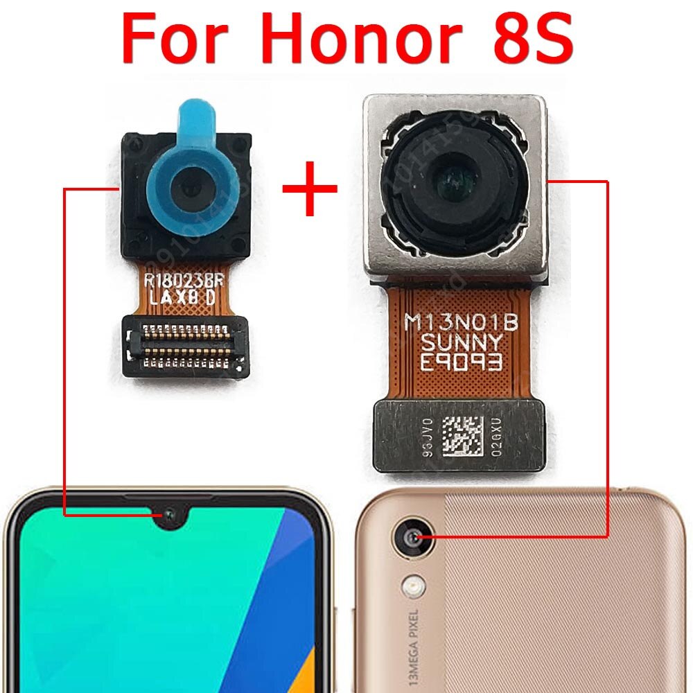 Caméra frontale et arrière d'origine pour Huawei Honor 8S, Module de caméra face principale, câble flexible, pièces de rechange: Honor 8S Back Front