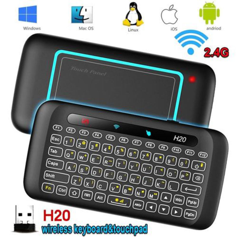 H20 Mini 2.4G Draadloze Mini Slimme Toetsenbord Touchpad Toetsenbord voor PC Smart Afstandsbediening TV Telefoon UK