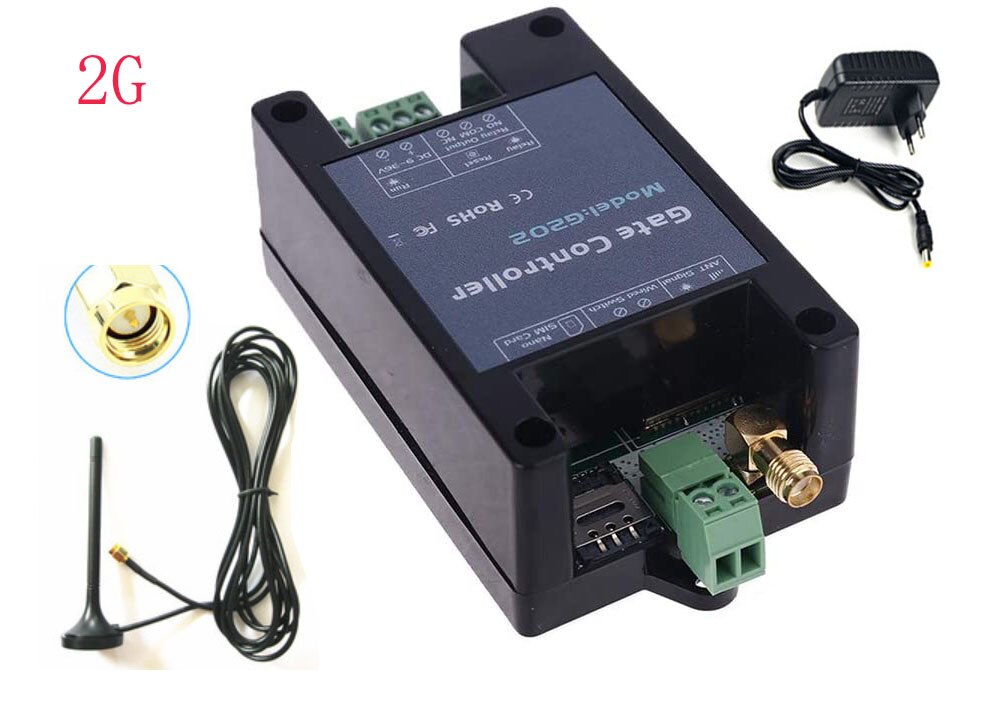 GSM Door Gate Opener Remote On/Off Relay Switch Remote Control Door Access Wireless Door Opener By Free Call SMS Command RTU5024: 3m antenna y adaptor