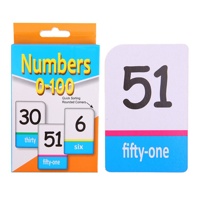 Kinderen Puzzel Nummer 123 Onderwijs Card Wiskunde Basisschool Abc Card Groep Engels Geletterdheid Kaart: 51 cards number