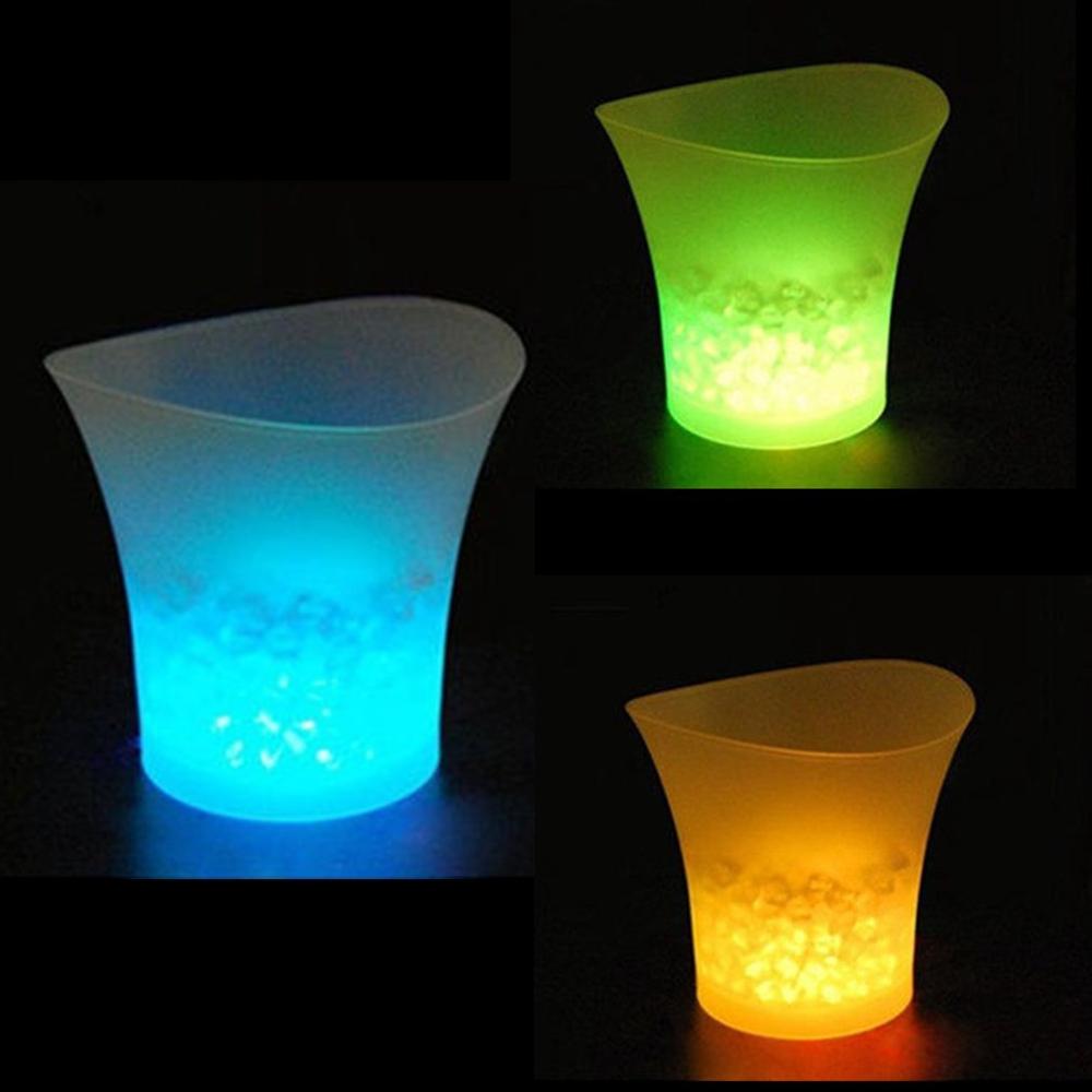 Multicolor 5L Waterproof Plastic LED Ice Bucket Color Bars Nightclubs LED Light Up Champagne Beer Bucket Bars Night Party