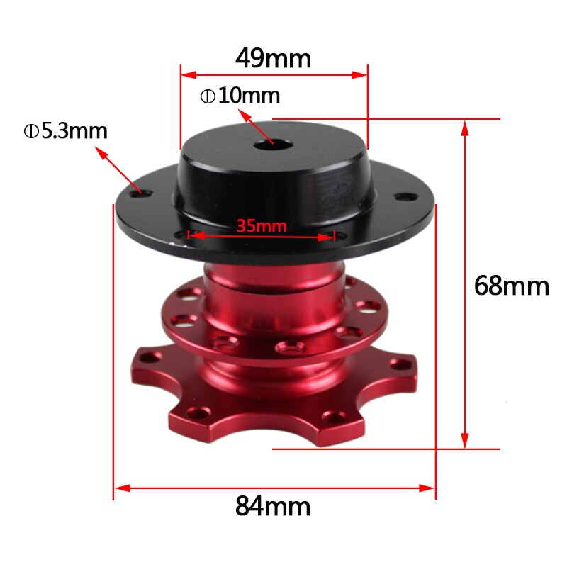 Universal Steering Wheel Quick Release Hub Boss Kit Wheel Hub Adapter For 6 hole Steering Wheel Hub