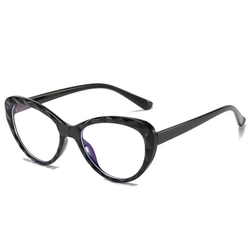 Yooske kissasilmälasien kehys naisille naisille anti-blue vaaleat silmälasit miesten lohkot blue-ray vintage silmälasikehykset: Musta