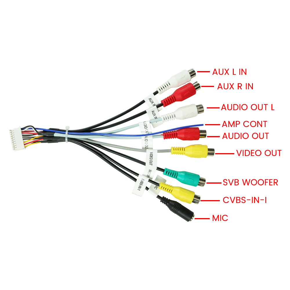 Radio Android estéreo para coche RCA Cable de 20 pines enchufe accesorios para coche salida RCA Universal adaptador auxiliar ventilador de subwoofer ranura para tarjeta SIM 4G