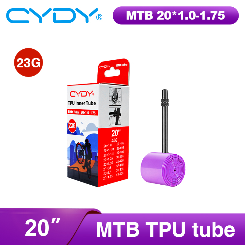 23g CYDY TPU Bike Inner Tube Camera 20" 406 20x1.0 1-1/8 1-1/4 1.25 1.35 1-3/8 1.5 1.75 pneu Valve 45/65mm BMX Bicycle Tire Tyre