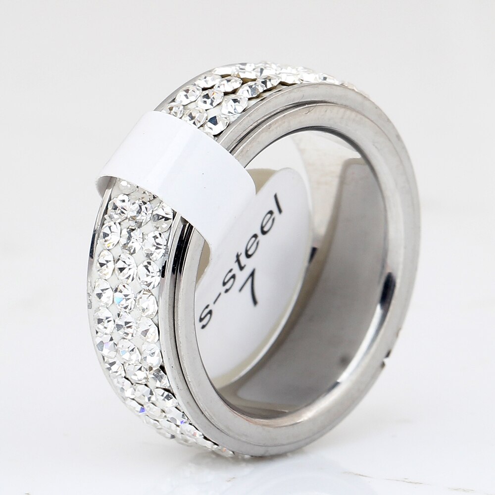 Unique White Gold Filled Wedding Rings With Clear Crystal Micro Pave Jewelry Women Accessories Ring