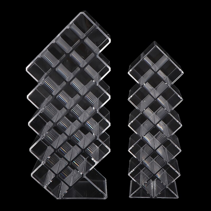 Gitter akryl læbestift organisator stående makeup opbevaringsstativ bord lipgloss holder gennemsigtig kosmetik beholder