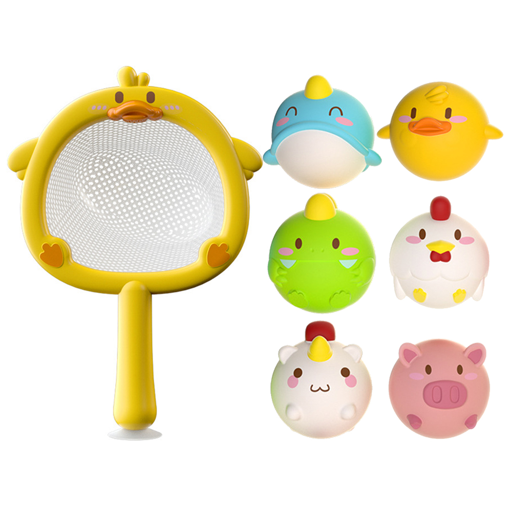 Baby Niedliche Tiere Bad Spielzeug LED Leuchten Spielzeug Schwimmen Wasser Weiche Gummi Float Induktion Leuchtende Ente für Kinder Spielen Lustige: Silber