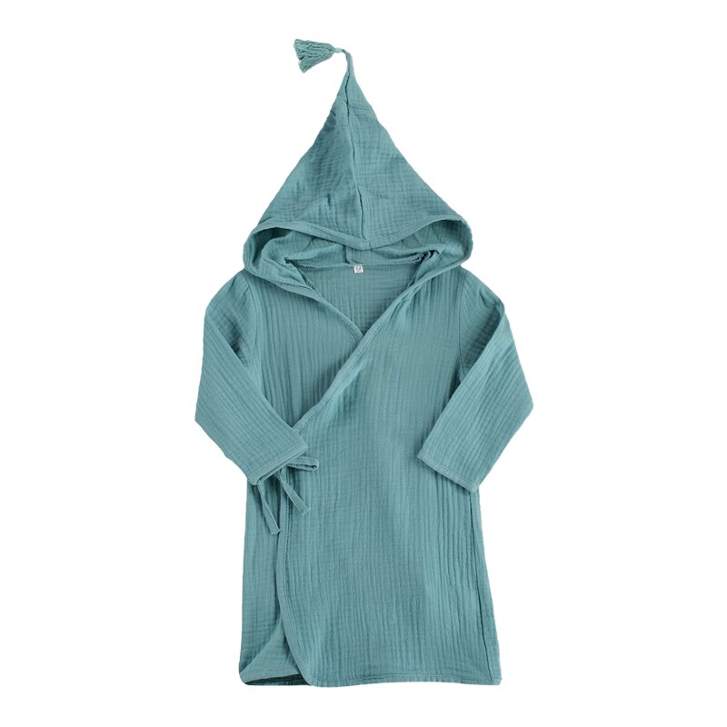 Kinder Lange ärmeln Blase Baumwolle Bad Robe Feste Kapuze Bademantel Kleinkind Junge Mädchen Hause Baden Anzüge 1-5Years: D / 4T