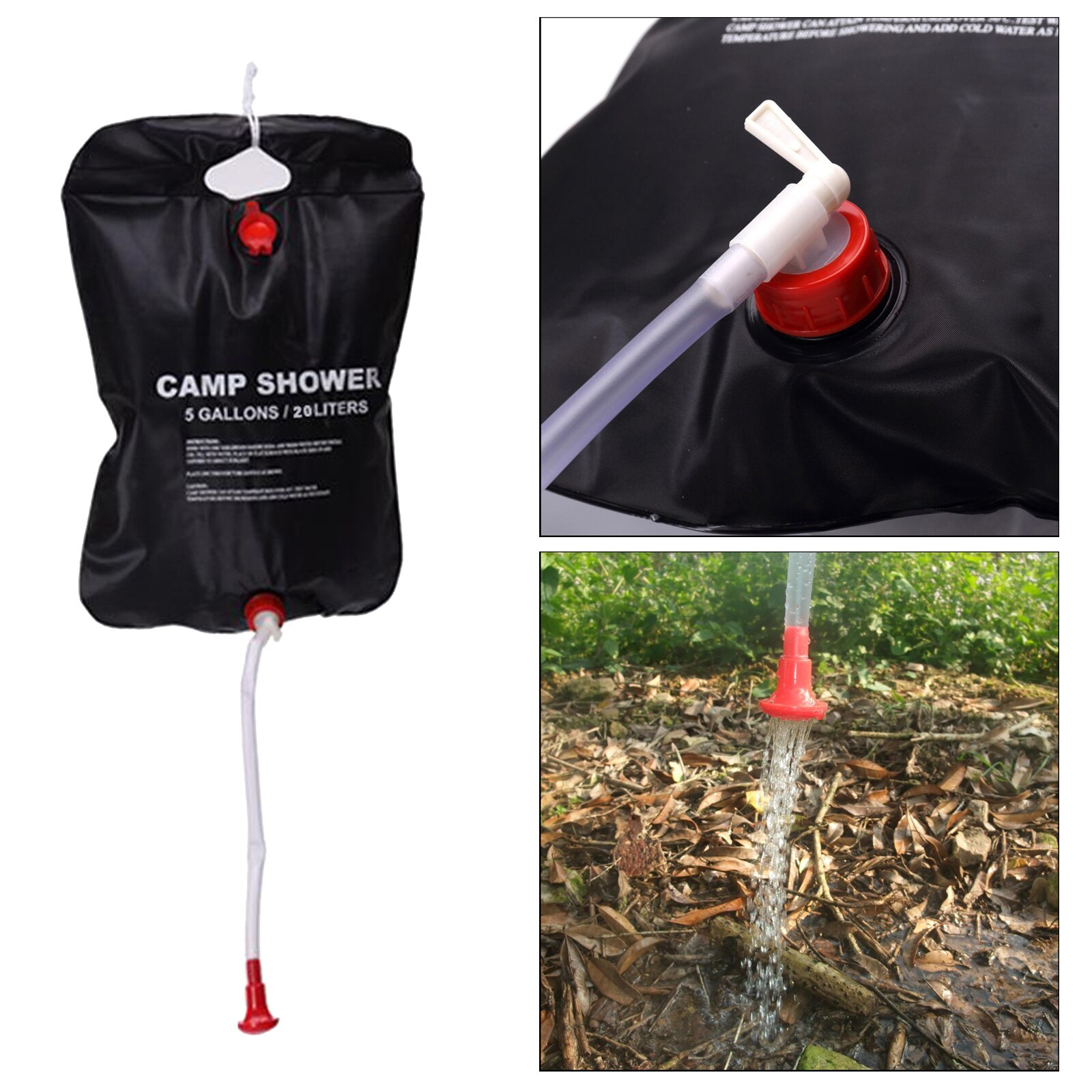 20L Met Verwijderbare Slang Vouwen Pvc Solar Camping Douche Bag Voor Outdoor Klimmen Strand Wandelen Auto Hydratatie