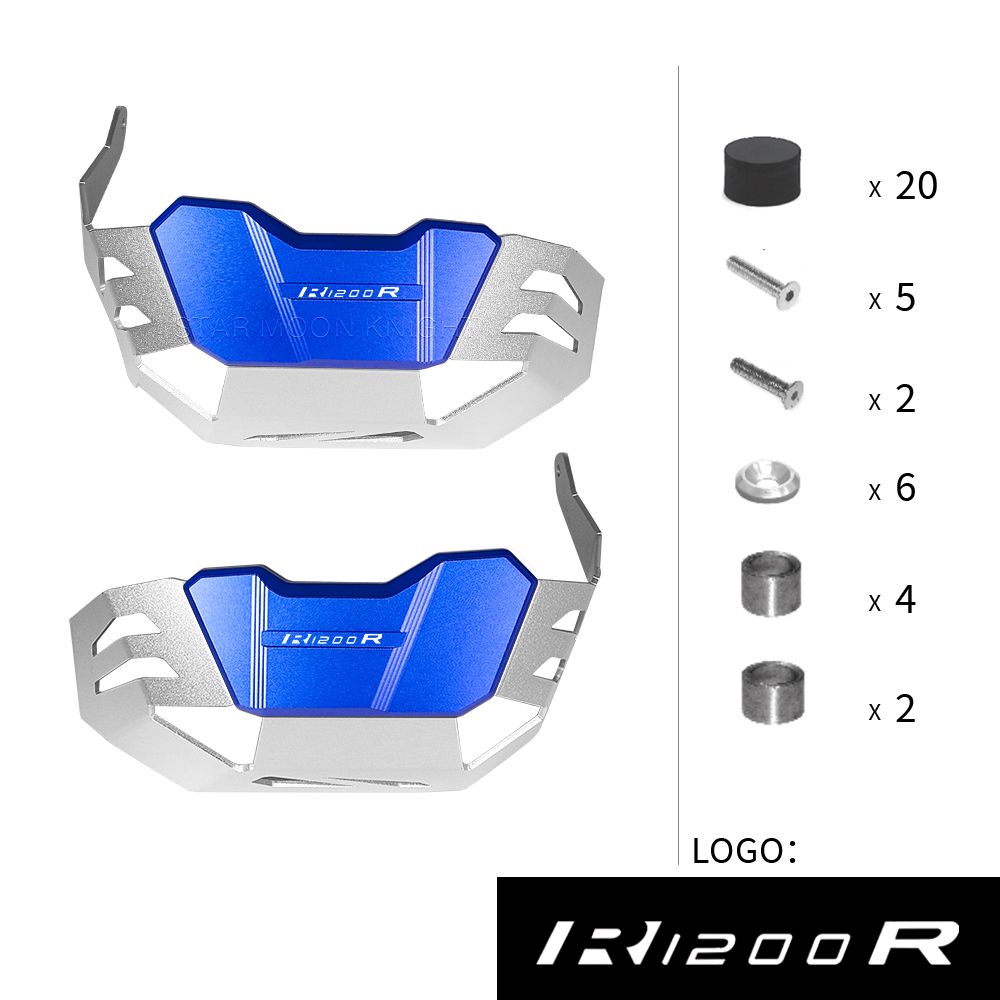 Para BMW R1200R R1200GS R 1200 GS R RnineT R nineT protectores de motor de motocicleta protectores de culata cubierta protectora de cilindro: Multicolor