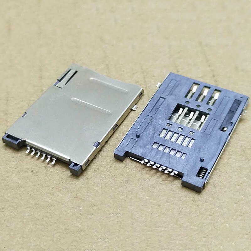 10PCS SIM card holder card slot Mobile phone large card holder SIM-6P PUSH self - elastic 6 pin temperature resistance