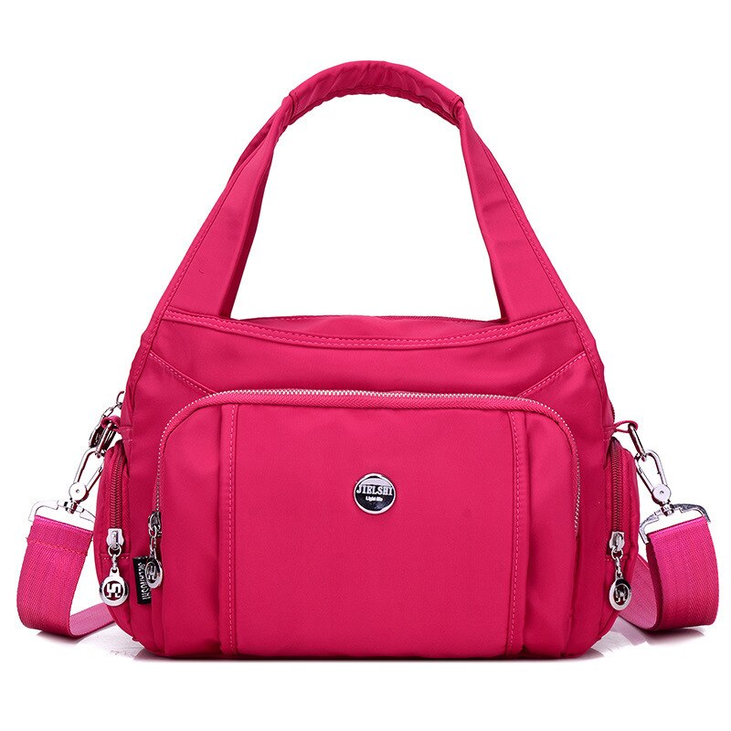 Nylon Large Women Messenger Bags Crossbody Bags For Women Ladies Handbags Waterproof Female Shoulder Bags: Hot Pink