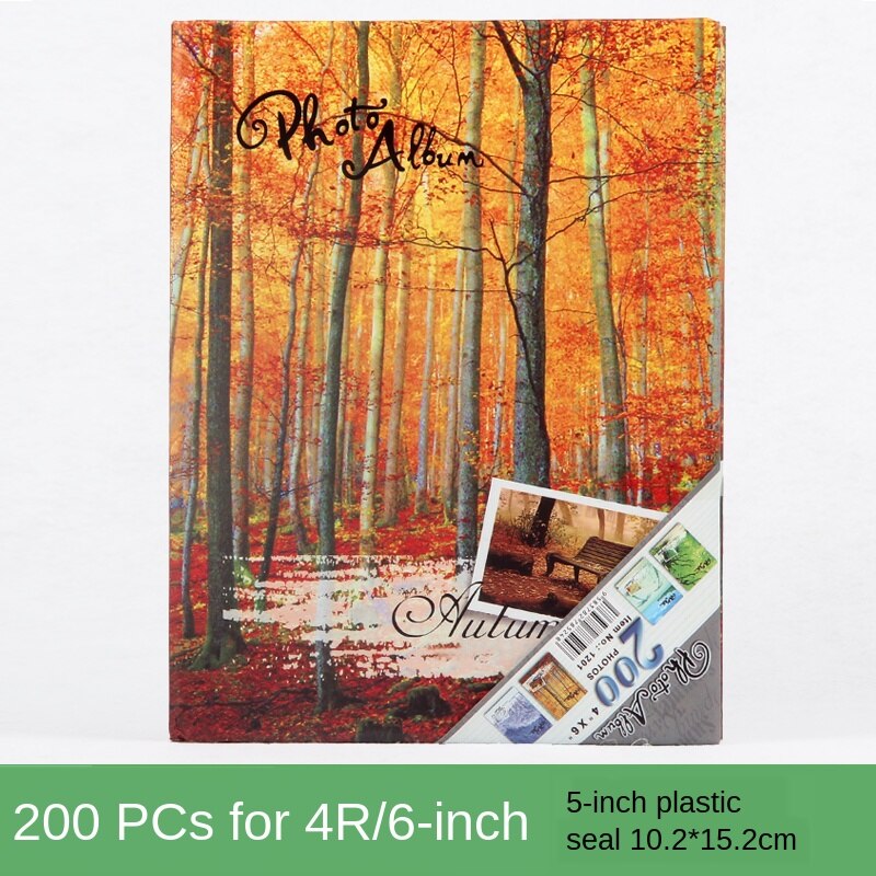 200 Sheets Season Photo Album Scrapbook Interleaf Type Classical 6 Inch Sping Paper Photo Album WF: C
