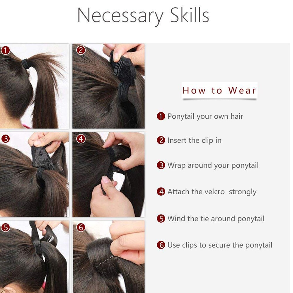 Lange Golvende Wrap Paardenstaart Hair 24 Inch Synthetisch Clip In Haarstukken Binding Paardenstaart Extensions Voor Vrouwen Meisjes