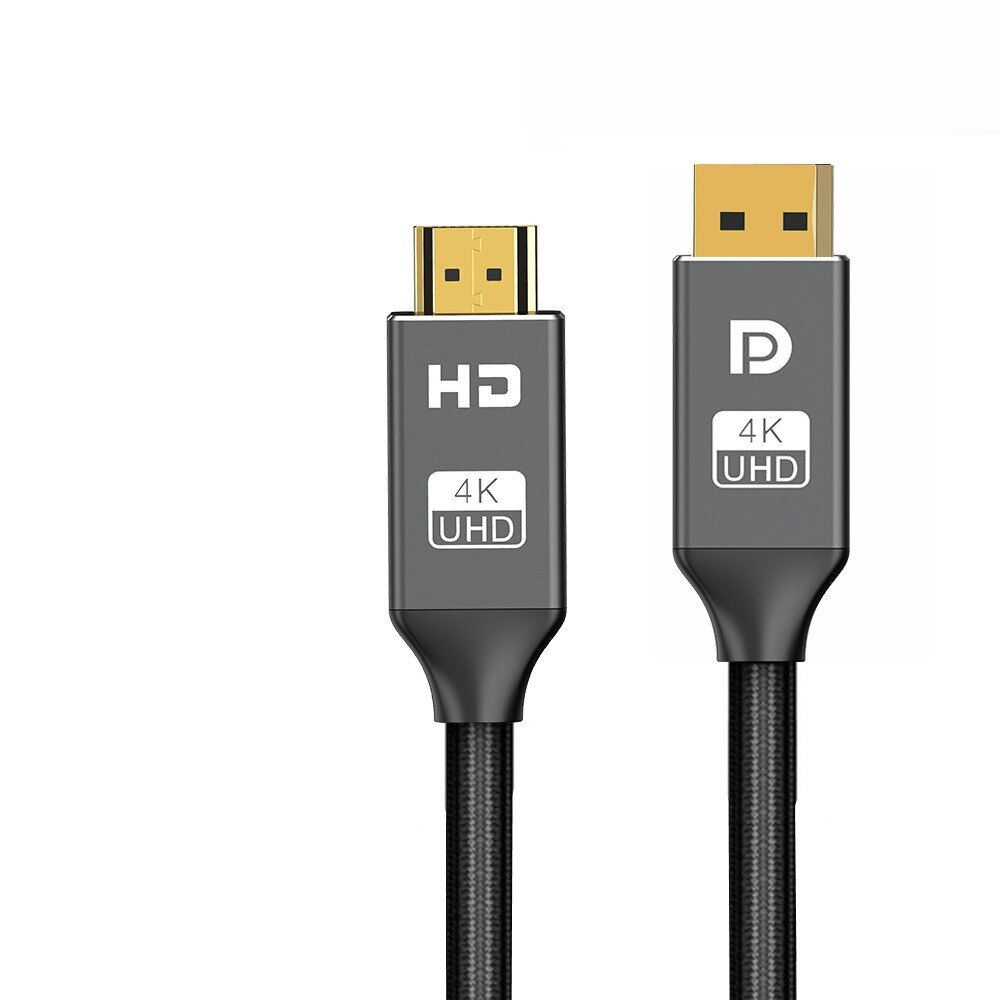 DP to HDMI-Compatible DisplayPort to HDMI Cable 4K/1080P DP 1.2 For Projector PS4 PC HDTV Lenovo Laptop Display Port HDMI Cable: 4K30Hz / 1.8m