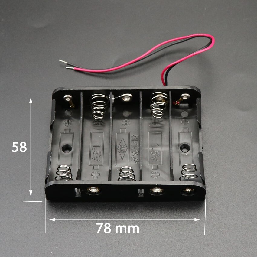 Aa batterikasse kortholder med ledningsledninger side om side batterikasse tilslutning lodde til diy elektronisk legetøj 1-6 stk aa batterie: G