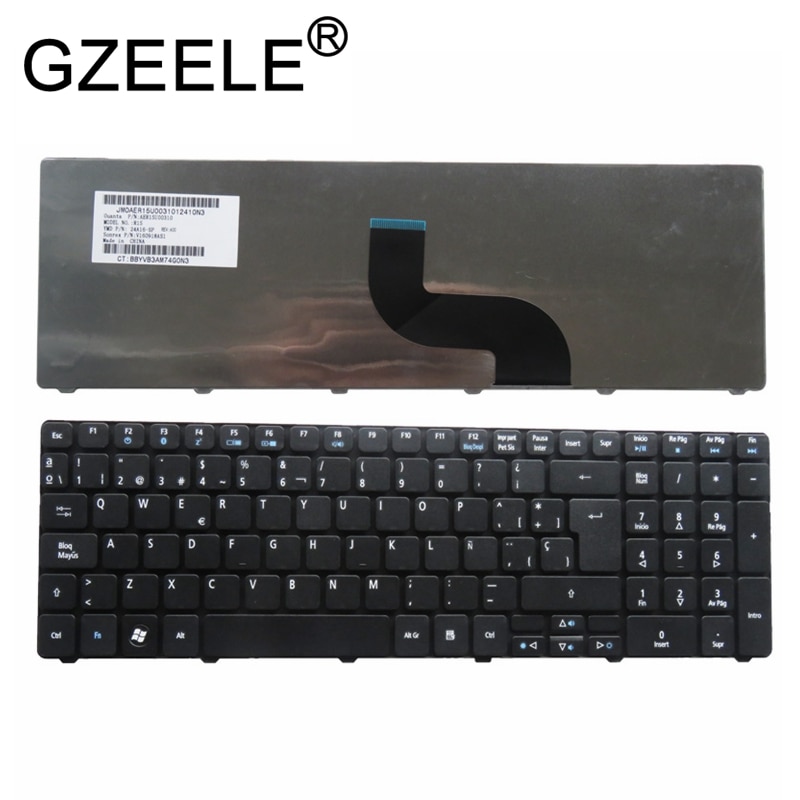 GZEELE, Español SP, Teclado para Acer aspire E1-571, E1-531, E1-521, E1-571G, negro