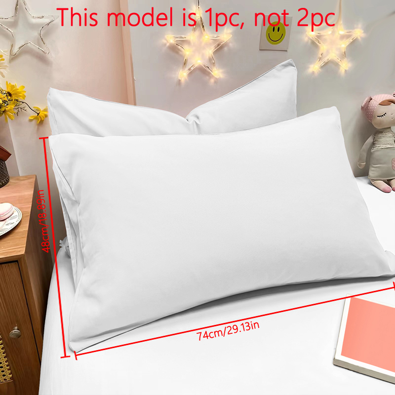 1 Piece Of Matte Solid Color Pillowcase, Bedroom Pocket Sealed Soft Pillowcase, Bedding: Silver
