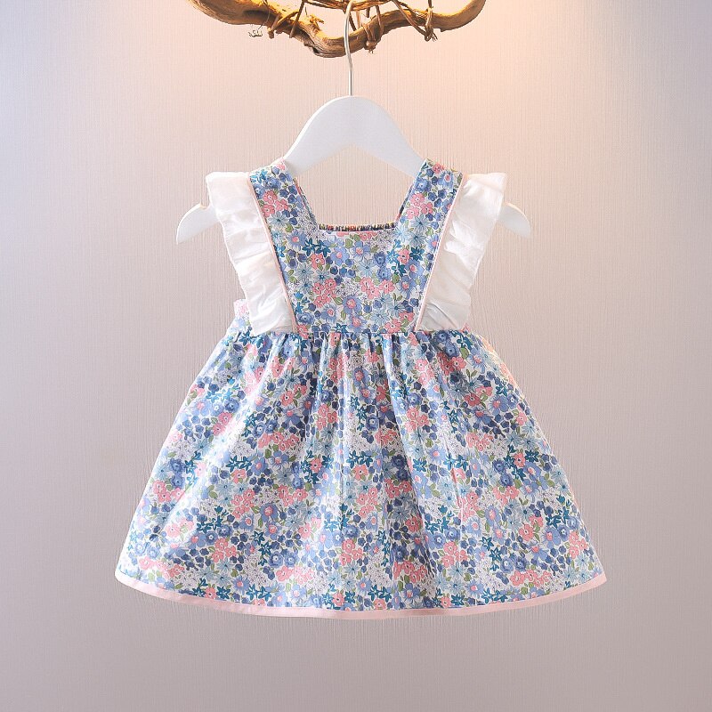 Lawadka 12M-4T Summer Baby Girl Clothes abito con fiocco in cotone con stampa per ragazze abiti da festa per il primo compleanno 2022 nuovi vestiti per bambini