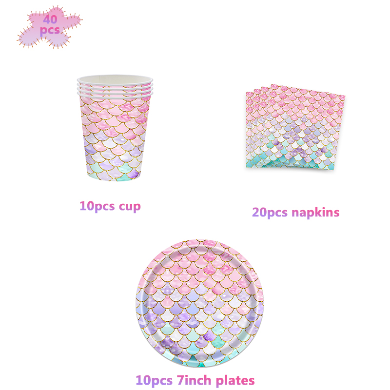 Decoraciones para de cumpleaños de príncipes de sirena, vajilla desechable, bolsa Gif, globo de aluminio, decoración de fondo, suministros para de Baby Shower: Azul marino