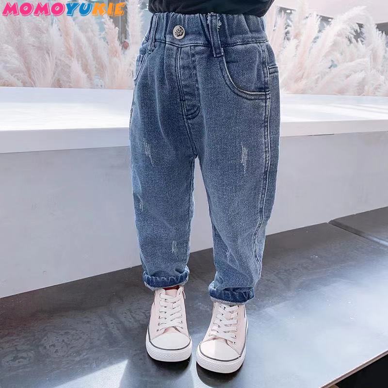 freundlicher fest Jeans Lange Hosen Hosen Jungen mädchen Klassische Denim Hosen Baby Jeans Herbst Winter Kleidung für 2-8 jahre