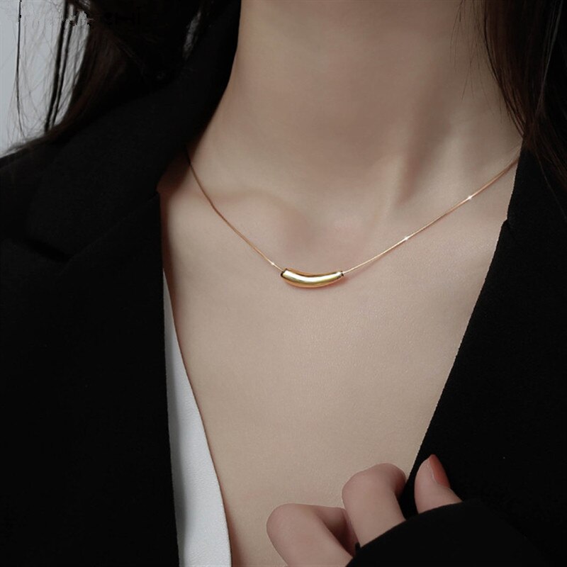 HUANZHI 2020 Nuovi Alla Moda del Metallo Geometrica Irregolare Melanzana girocollo Collana in Oro Argento di colore per Le Donne Delle Ragazze Del Partito Dei Monili