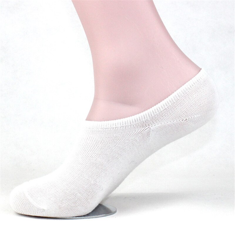 1 par forår sommer mænd sokker ensfarvet vild lavvandet mund felmen piger kvinde usynlig tøffel sports sokker: Wz047- hvide