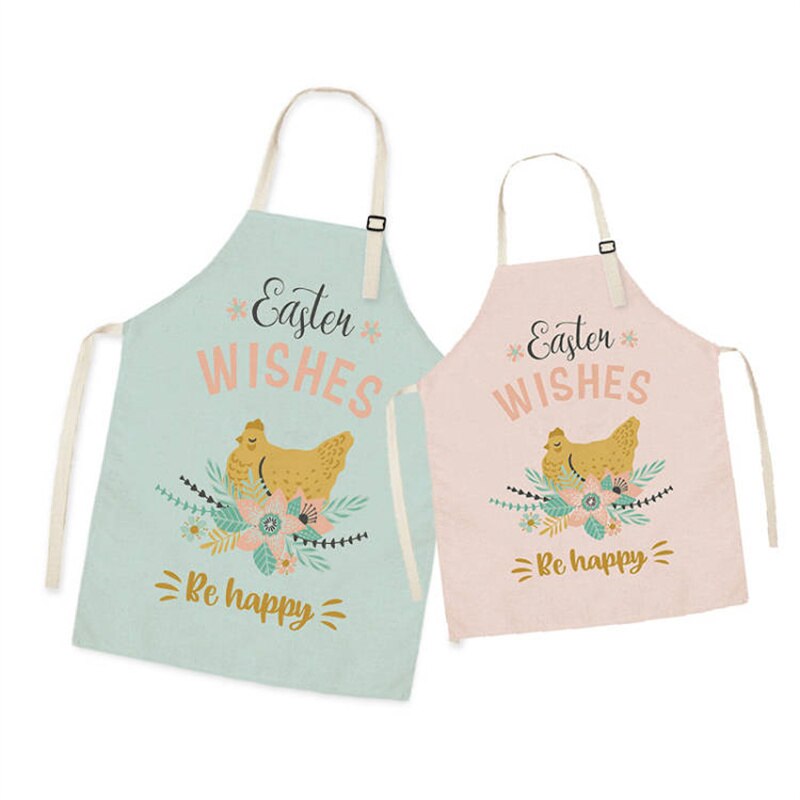 2022 Easter Family Matching Aprons Spring Floral Mom and Me Girl Lady Household for Kitchen Waterproof Baking: style 4