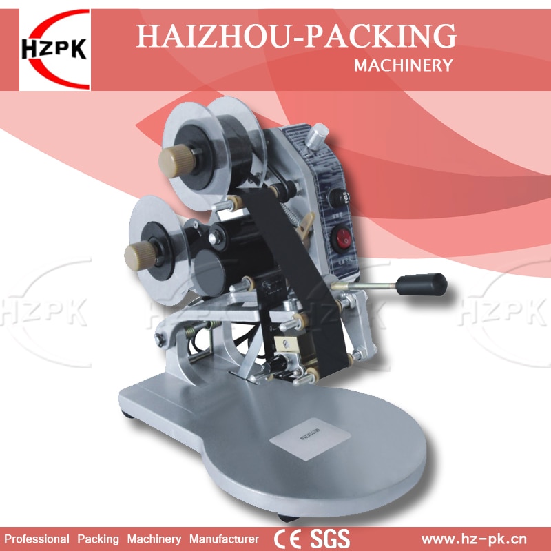 Máquina de codificación Digital Manual HZPK, máquina de impresión de bolsas de código de plástico, producción de fecha, máquina de codificación de sellos de impresora con mango DY-8