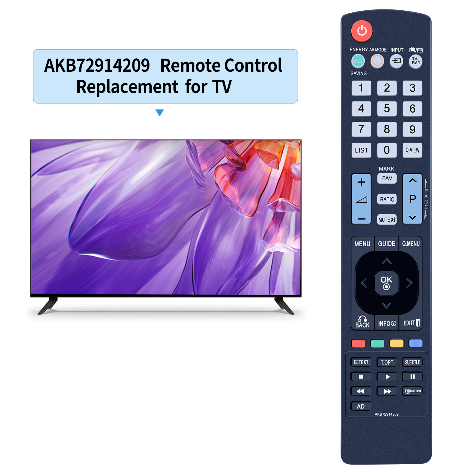 AKB72914209 Remote Control fit for TV 50PJ650 50PK250 50PK350 50PK550 50PK790