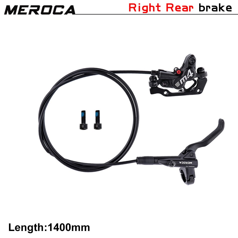 Mountain Bike Disc Brake Set 4 Pistons MTB Hydraulic Brakes 800/1400mm Four Pistons Oil Pressure Calipers For AM Enduro E4 ZEE: Right Rear
