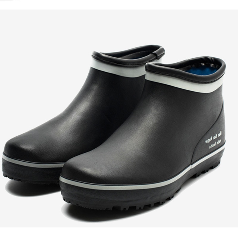 Men Rain Boy Water Rubber Black Ankle Boots Casual Rain Shoes Men's Rainboots Waterproof Spring Winter Rain Shoes