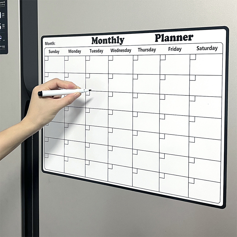 Minimalistische magnetische droog uitwisbare kalender voor koelkast Maandelijkse planner Whiteboard Multifunctionele keukenorganisatie Decor