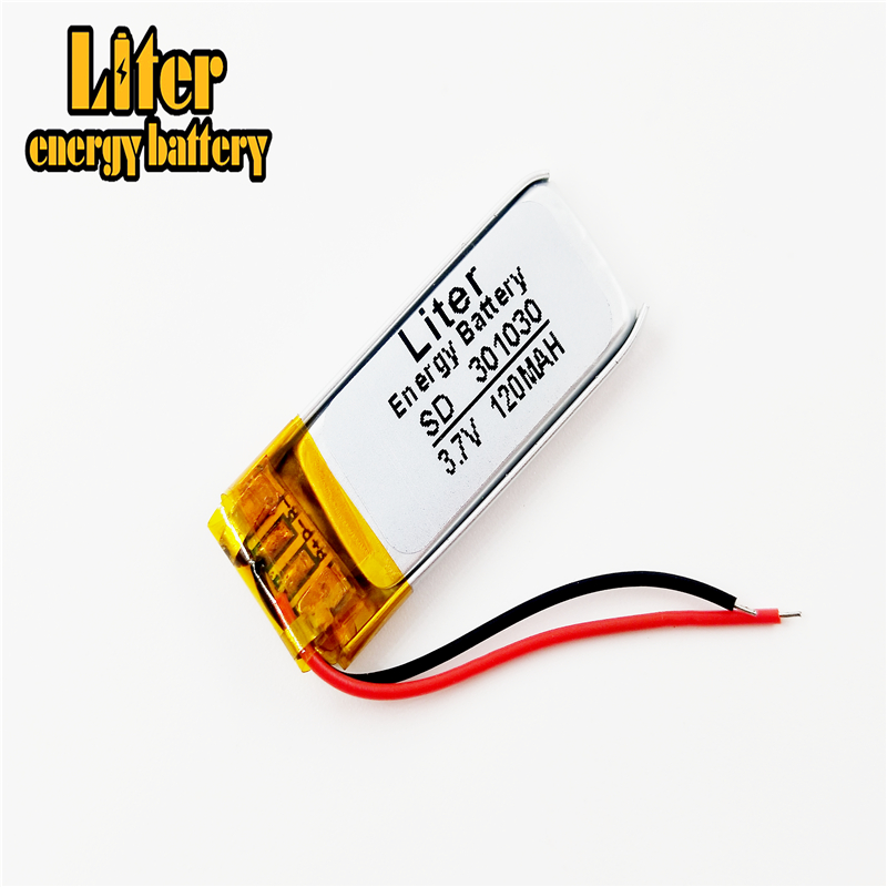 3.7v lithium-polymer-akkus (li-po, li-ion) 301030 120 mah für  mp3 mp4 mp5 gps-, psp- und bluetooth-fähige mobilgeräte