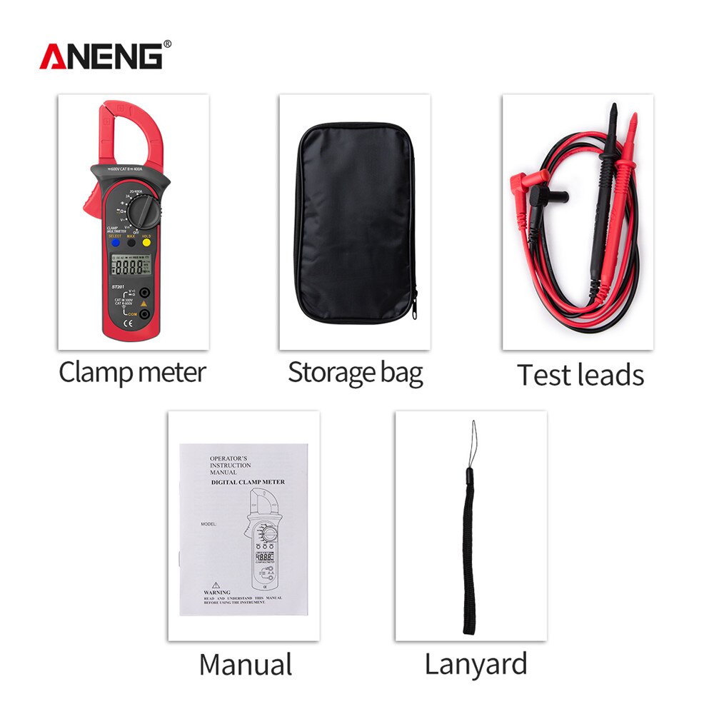 ANENG ST201 Digital Multimeter Clamp Amperemeter Transistor Kondensator Tester Power Test Automotive Spannung Tester: ST201 Red