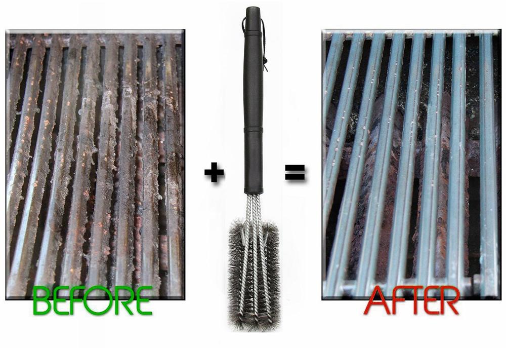 18 Inch Grill Borstel Bbq Gereedschap Grill Borstel 3 Rvs Borstels In 1 Cleanin Bbq Accessoires Beste Cleaner barbecue