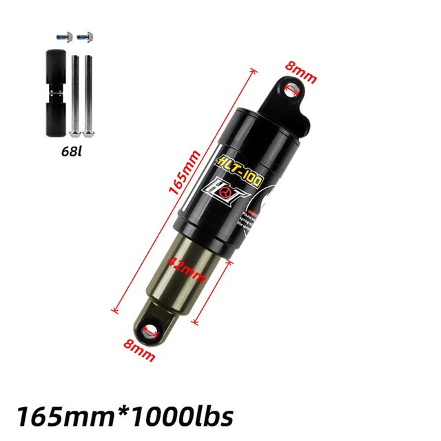 HLT-100 Mtb Air Rear Shock W/Schroeven Mountainbike Aluminium Rear Shock Suspension Bus 125 150 165 185mm Fiets Onderdelen: 165mm 1000bl 68L