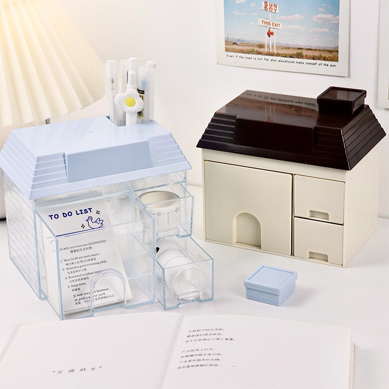 Caja de almacenamiento organizadora de escritorio creativa para casa pequeña, papelería, cosméticos, caja de almacenamiento para dormitorio de niñas, organizador de escritorio