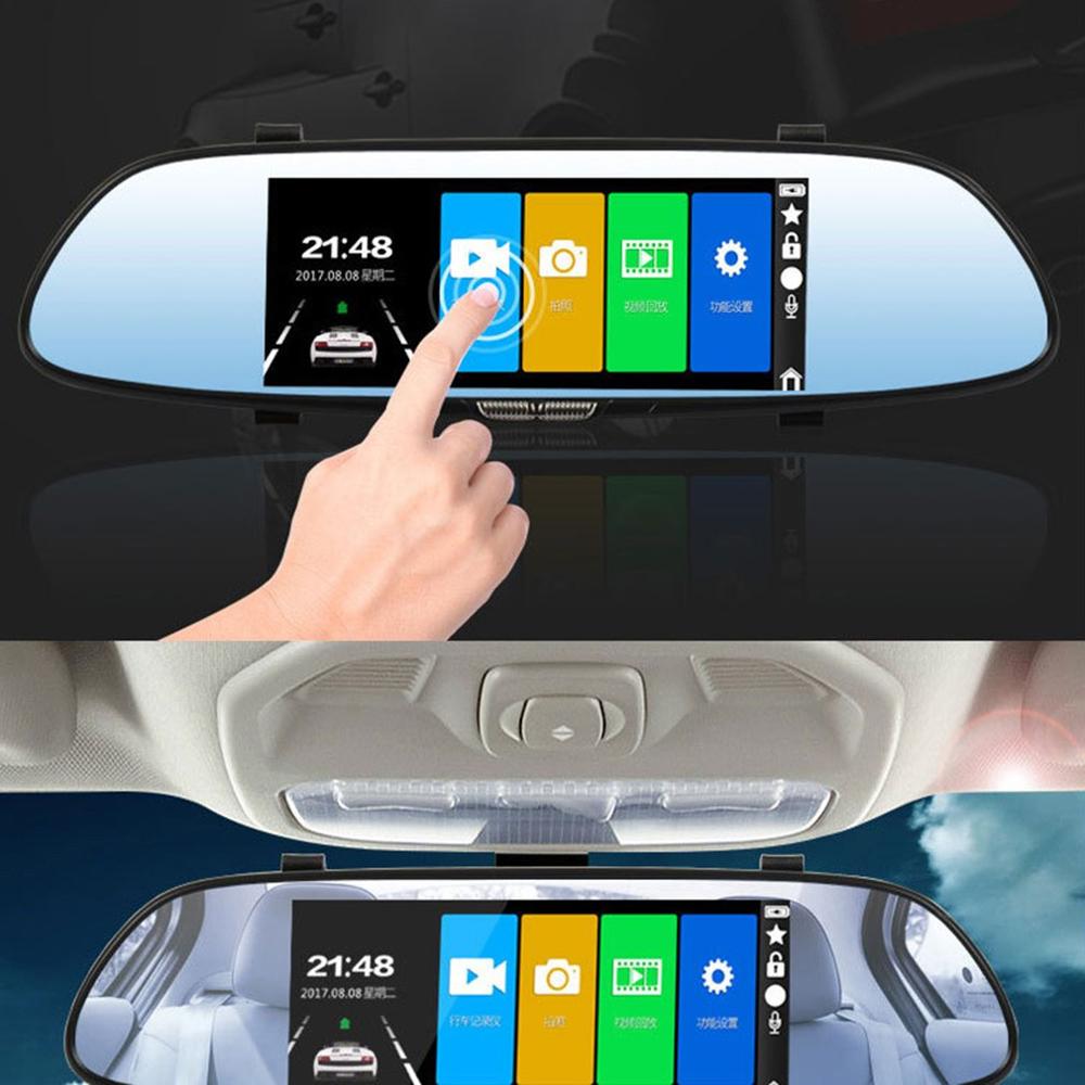 7.0 Inch 2-record Driving Recorder Hd Lens Reversing Image Vehicle Car Camera HDMI Touch Screen Rear View Camera